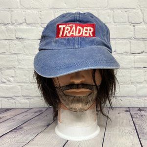 Vintage Hat Cap Strap Back Blue Auto Trader Embroidered Logo Adjustable 90s